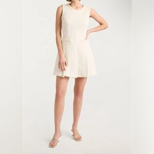 CINQ A SEPT - Nova Faux Pearl Sleeveless Tweed Mini Dress